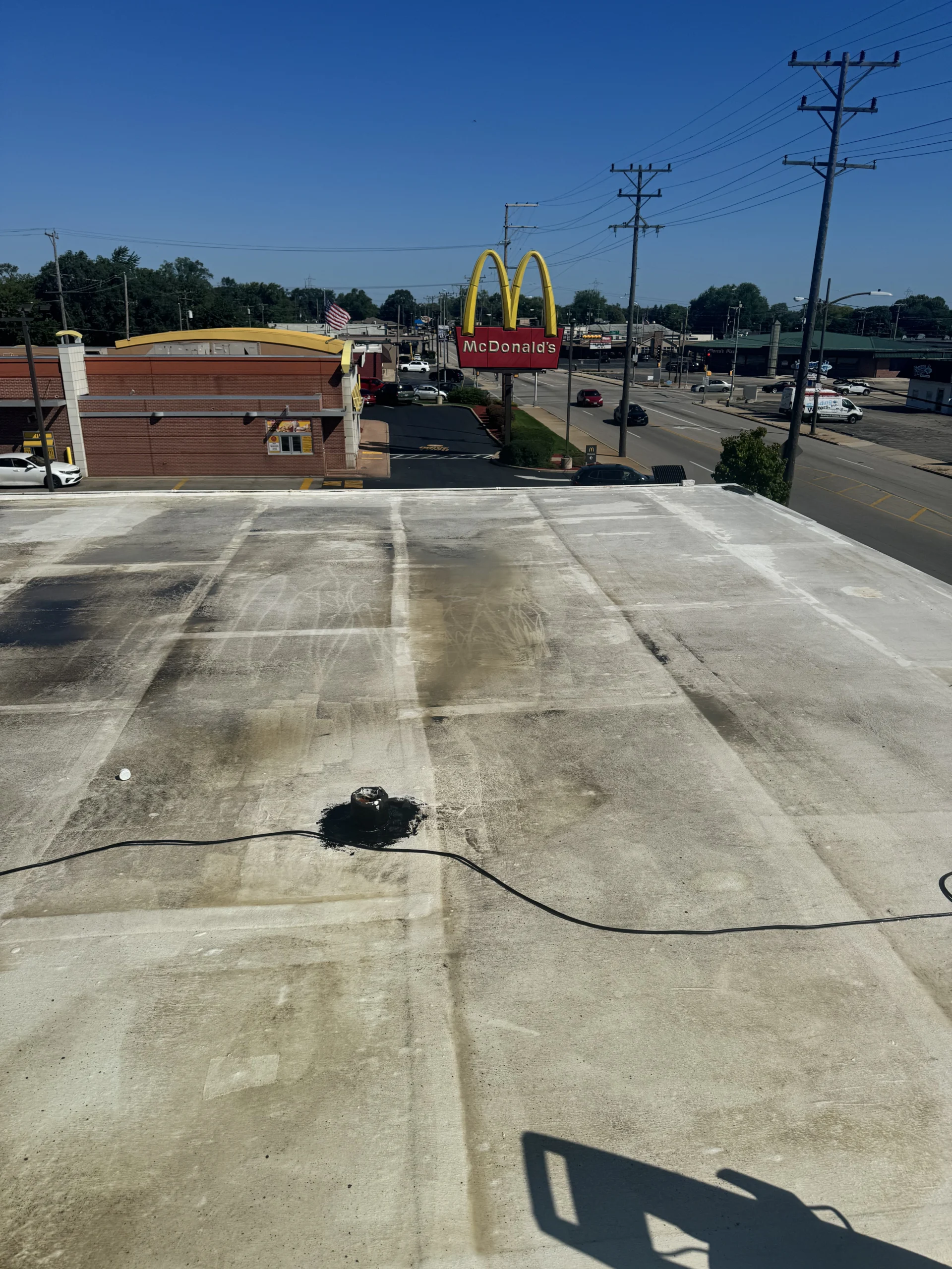 Commercial roof inspection before TPO replacement in Wisconsin