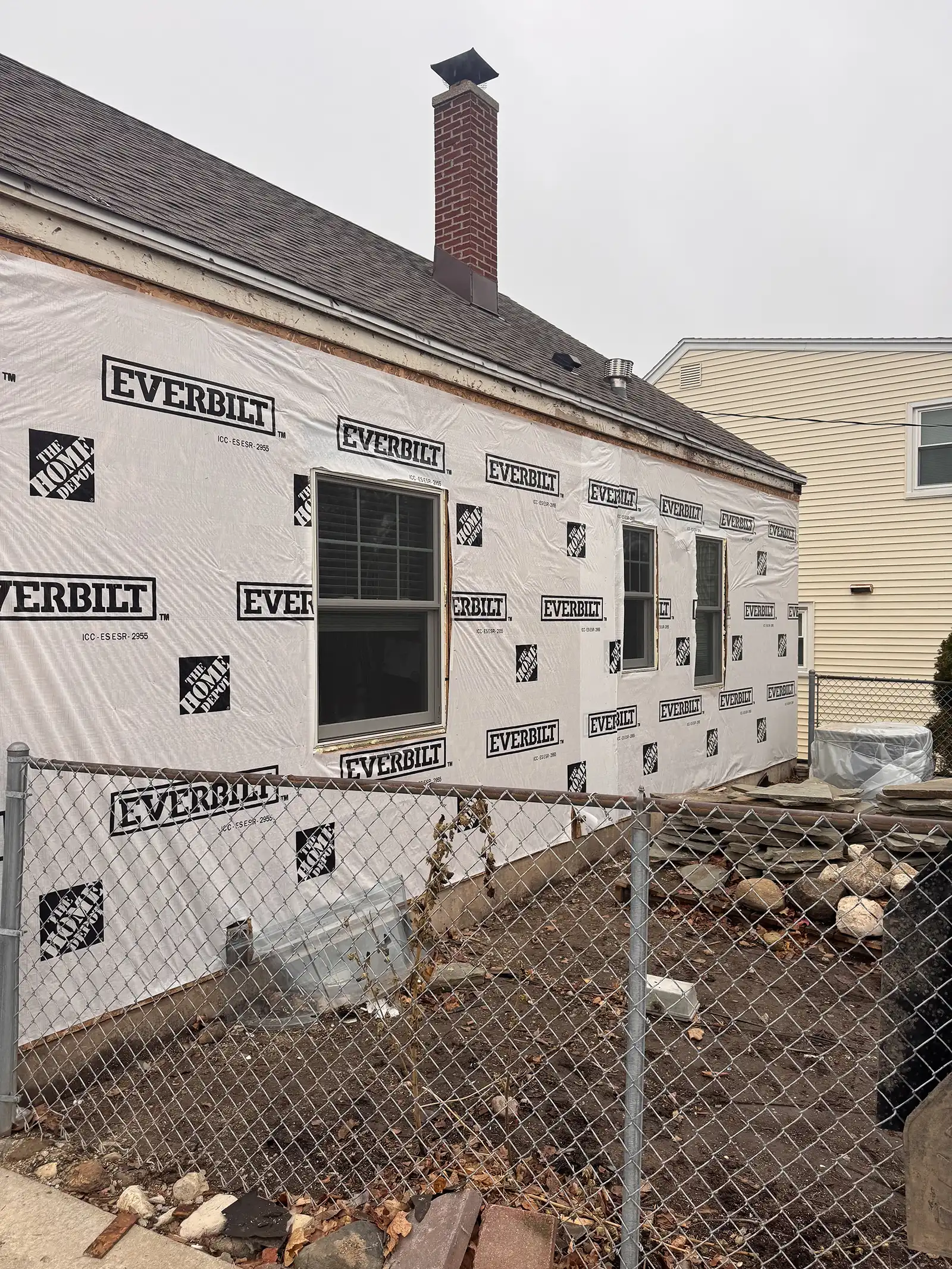 Siding installation before