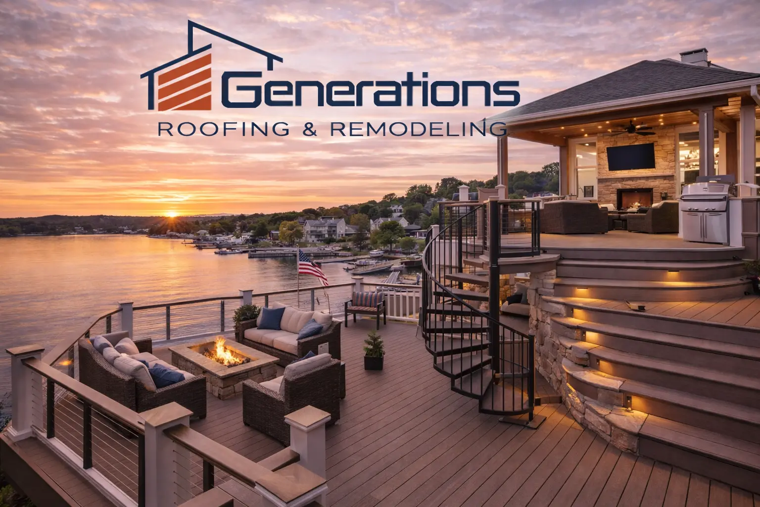 Custom deck construction Waukesha County Milwaukee multi-level design