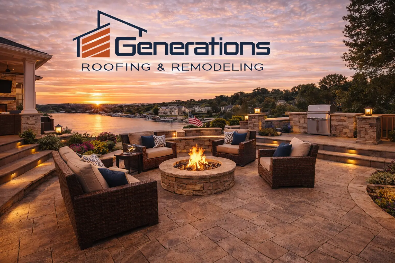 Stamped concrete patio construction Milwaukee Wisconsin decorative patterns